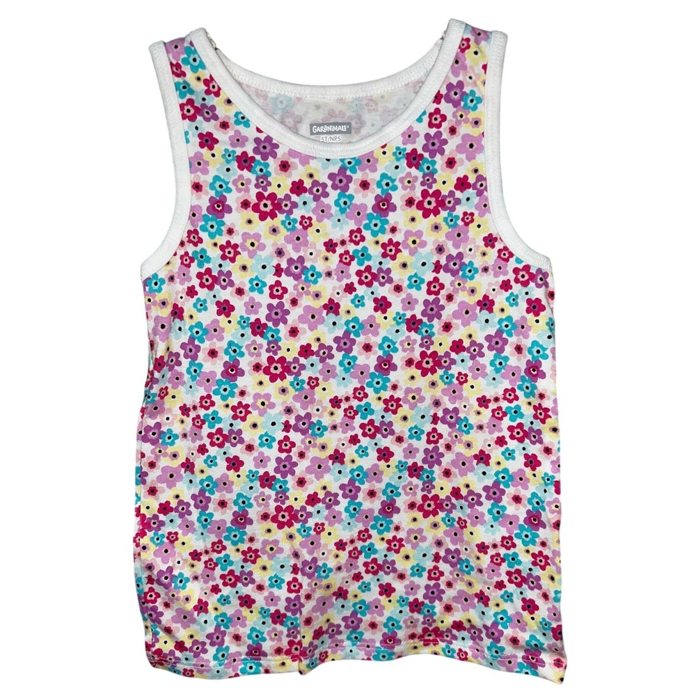 Garanimals Toddler Girls Floral Tank Top Multi Color Flower Print Size 5T - Picture 2 of 5